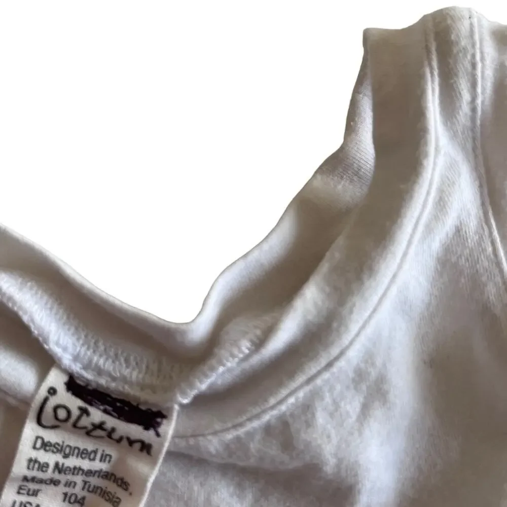 Lottum Girls White Gray Summer Sleeveless dress size 3-4